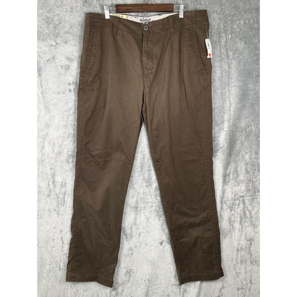 Old Navy Khaki Pants Men 36x36 Brown Broken In Relaxed Straight Leg Y2K 2010 NWT